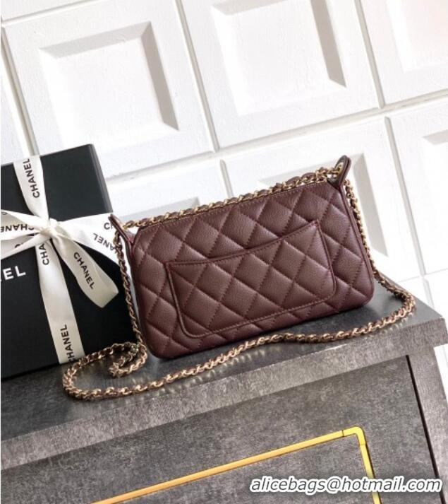 Top Grade Chanel Grained Calfskin Hobo Bag CH081101 Coffee Brown 2025