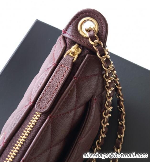 Top Grade Chanel Grained Calfskin Hobo Bag CH081101 Coffee Brown 2025
