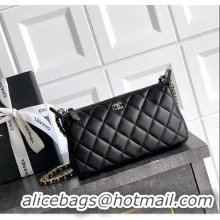 Best Price Chanel Grained Calfskin Hobo Bag CH081101 Black 2025