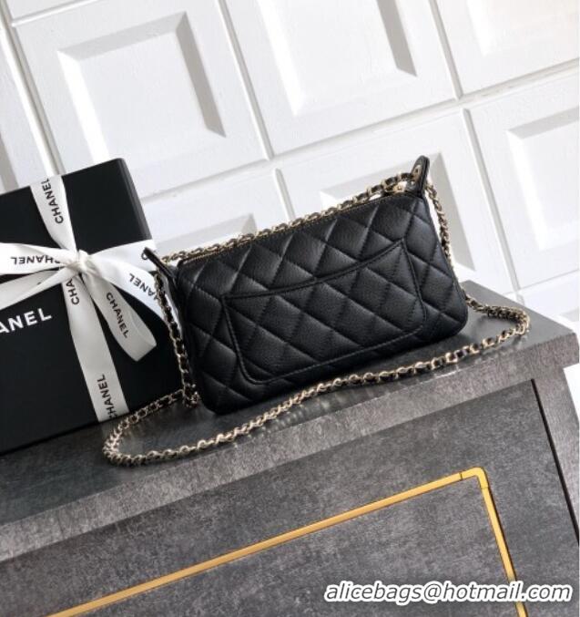 Best Price Chanel Grained Calfskin Hobo Bag CH081101 Black 2025
