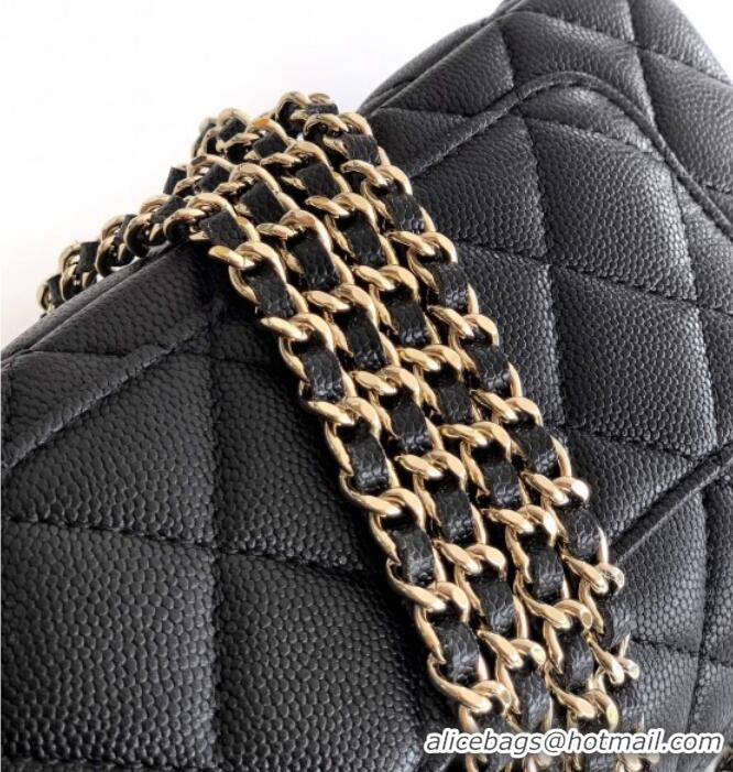 Best Price Chanel Grained Calfskin Hobo Bag CH081101 Black 2025
