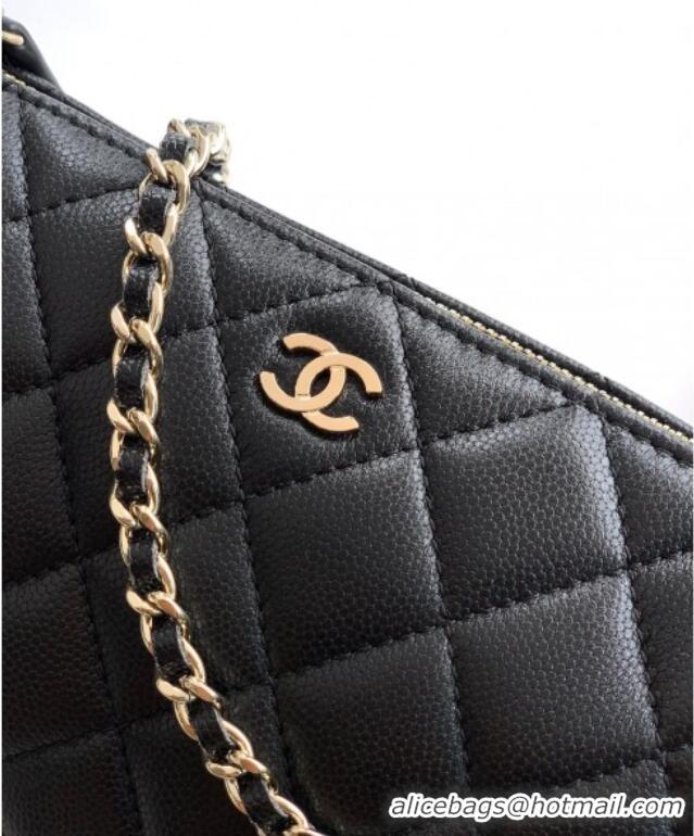 Best Price Chanel Grained Calfskin Hobo Bag CH081101 Black 2025