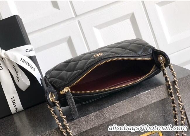 Best Price Chanel Grained Calfskin Hobo Bag CH081101 Black 2025