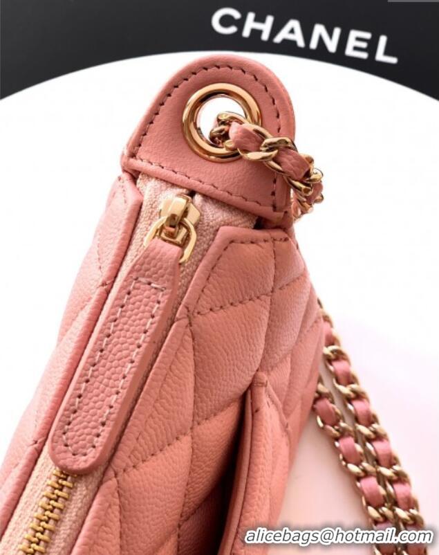 Low Cost Chanel Grained Calfskin Hobo Bag CH081101 Pink 2025
