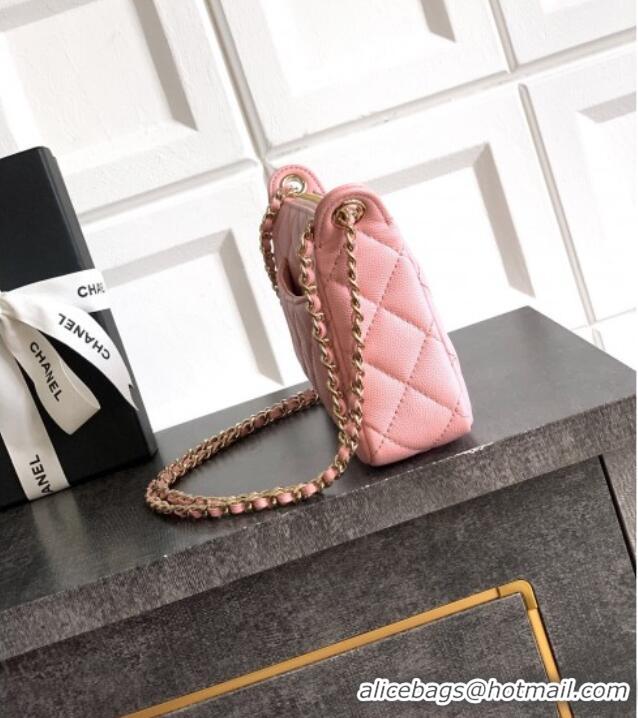 Low Cost Chanel Grained Calfskin Hobo Bag CH081101 Pink 2025
