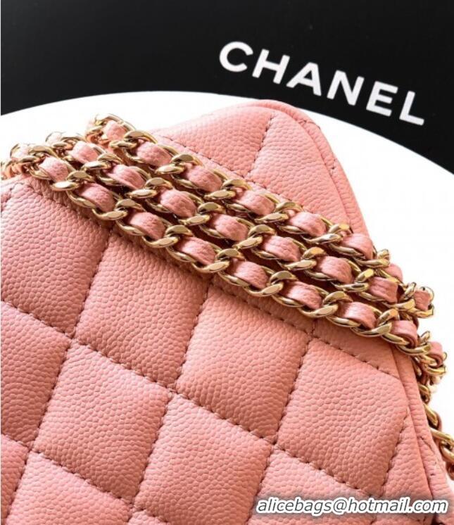 Low Cost Chanel Grained Calfskin Hobo Bag CH081101 Pink 2025