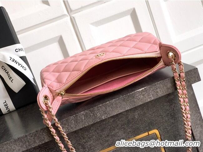 Low Cost Chanel Grained Calfskin Hobo Bag CH081101 Pink 2025
