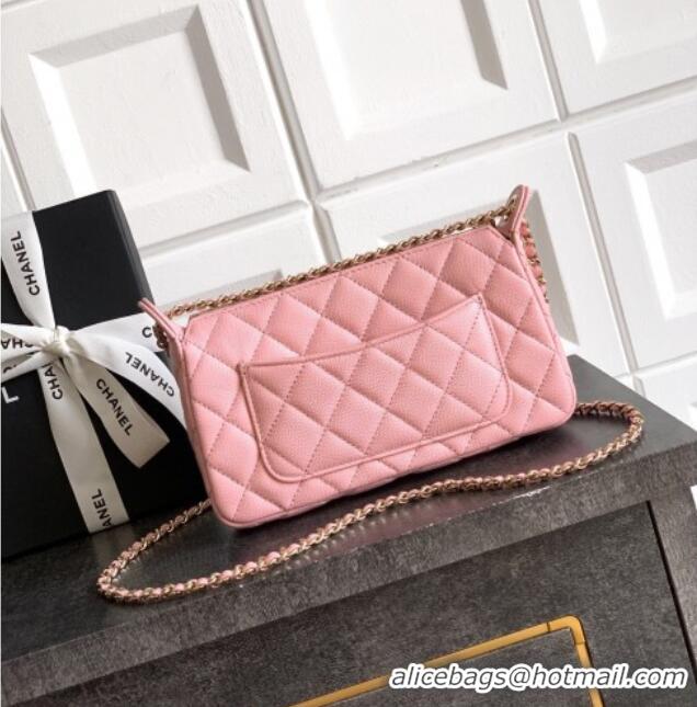 Low Cost Chanel Grained Calfskin Hobo Bag CH081101 Pink 2025