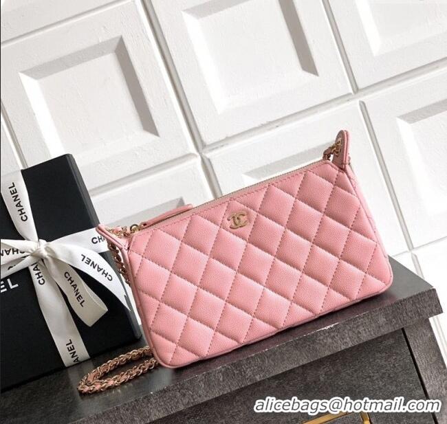 Low Cost Chanel Grained Calfskin Hobo Bag CH081101 Pink 2025