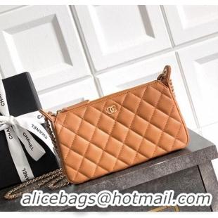 Most Popular Chanel Grained Calfskin Hobo Bag CH081101 Clay Brown 2025