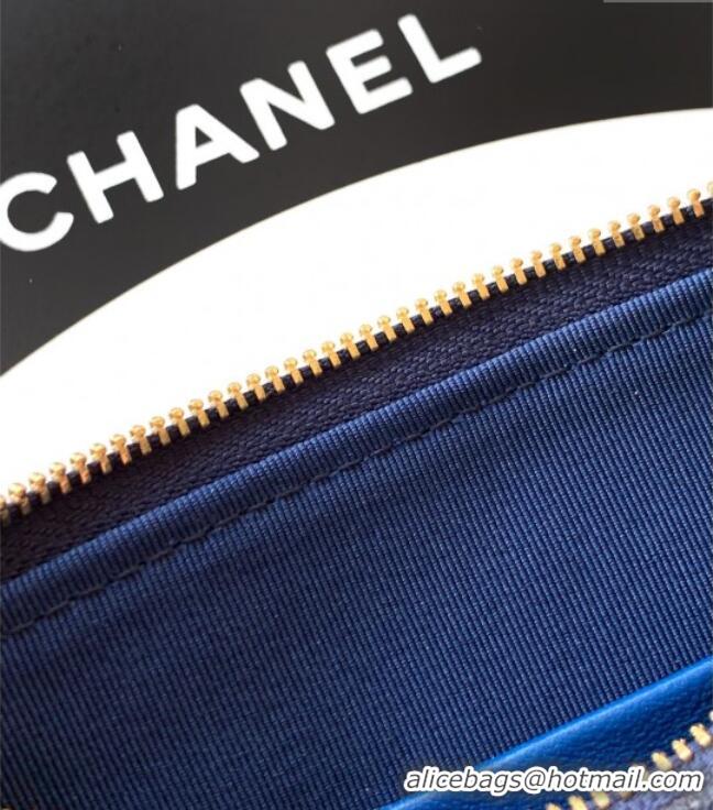 Top Quality Chanel Grained Calfskin Hobo Bag CH081101 Dark Blue 2025