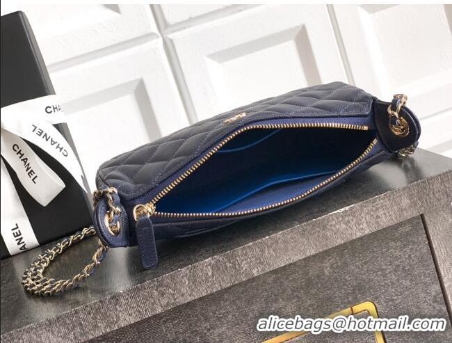 Top Quality Chanel Grained Calfskin Hobo Bag CH081101 Dark Blue 2025