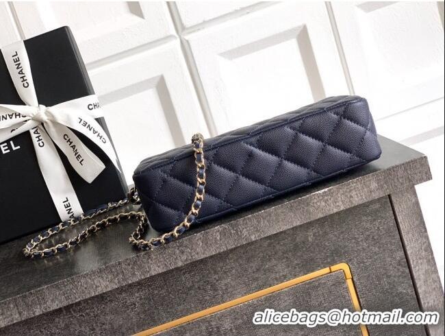 Top Quality Chanel Grained Calfskin Hobo Bag CH081101 Dark Blue 2025