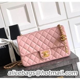 Super Quality Chanel Shiny Lambskin Leather Flap Bag with CC Chain AS5756 Light Pink 2025