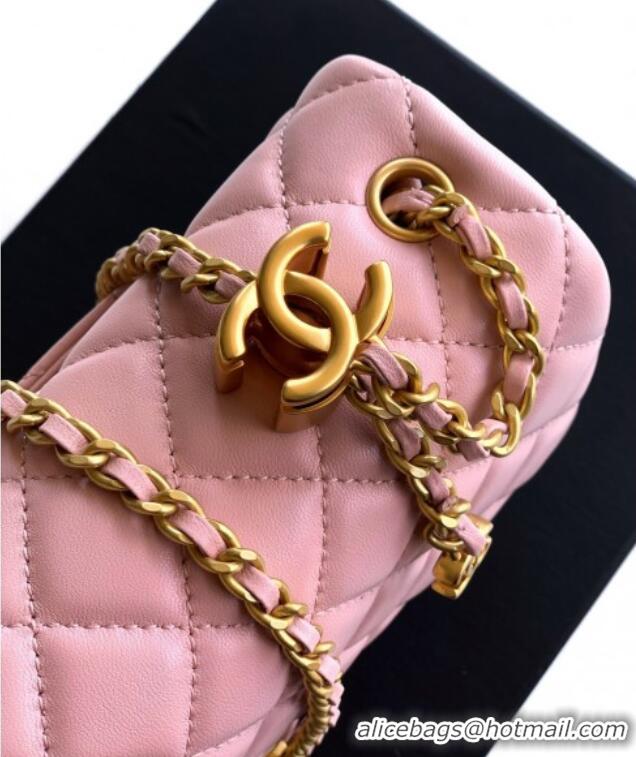 Super Quality Chanel Shiny Lambskin Leather Flap Bag with CC Chain AS5756 Light Pink 2025