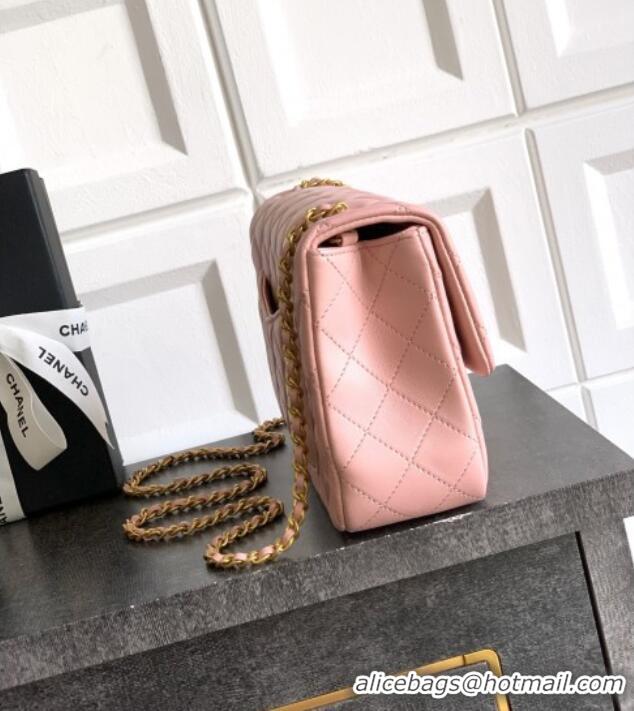 Super Quality Chanel Shiny Lambskin Leather Flap Bag with CC Chain AS5756 Light Pink 2025