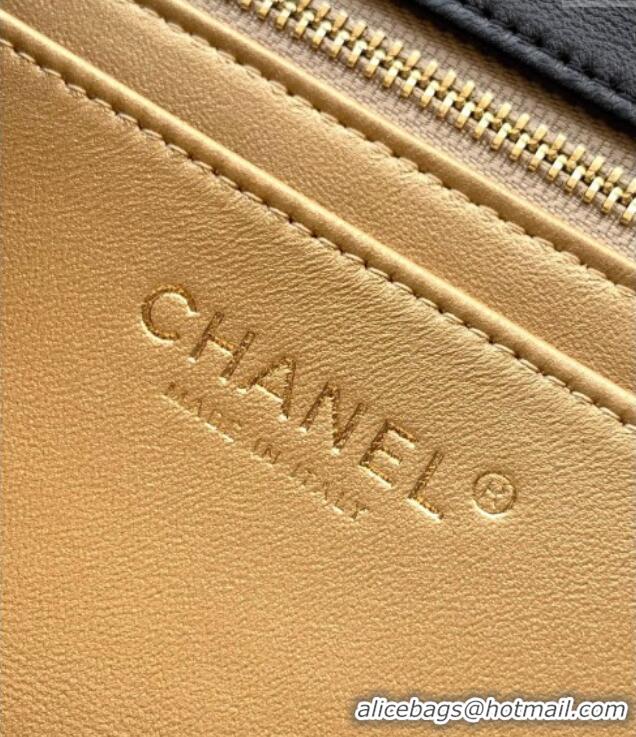 Good Product Chanel Shiny Lambskin Leather Flap Bag with CC Chain AS5756 Black 2025