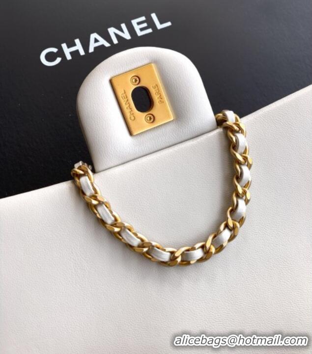Top Grade Chanel Shiny Lambskin Mini Flap Bag with CC Chain AS5759 Light Grey 2025