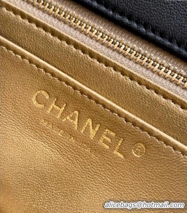 Famous Brand Chanel Shiny Lambskin Mini Flap Bag with CC Chain AS5759 Black 2025