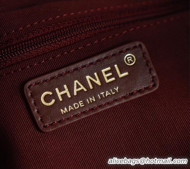 Top Quality Chanel Quilted Suede Hobo Shopping Bag CH081201 Red 2025