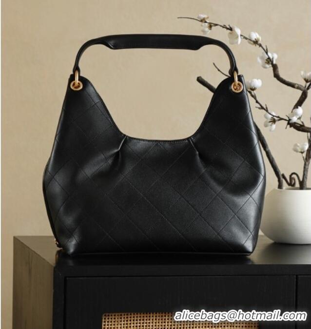 Promotional Chanel Quilted Calfskin Hobo Shopping Bag CH081201 Black 2025