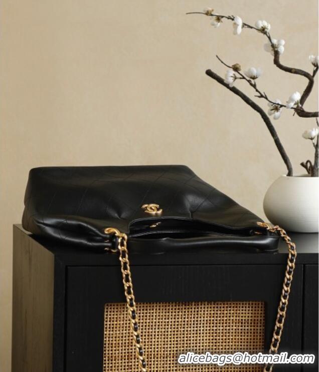 Promotional Chanel Quilted Calfskin Hobo Shopping Bag CH081201 Black 2025