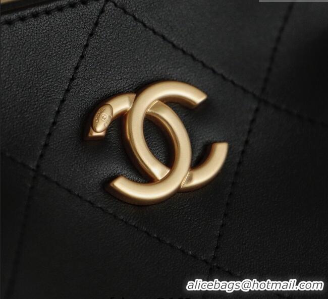 Promotional Chanel Quilted Calfskin Hobo Shopping Bag CH081201 Black 2025