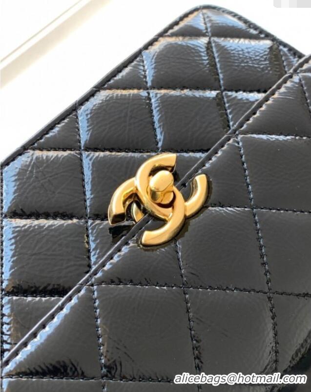 Best Product Chanel Patent Lambskin Mini Flap Bag AS5618 Black 2025
