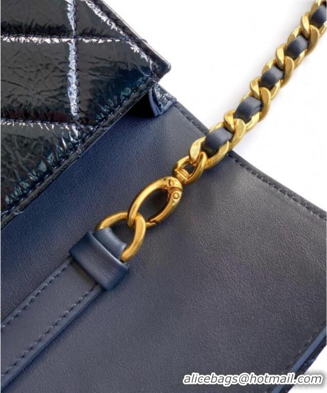 Big Discount Chanel Patent Lambskin Large Flap Bag AS5642 Blue 2025