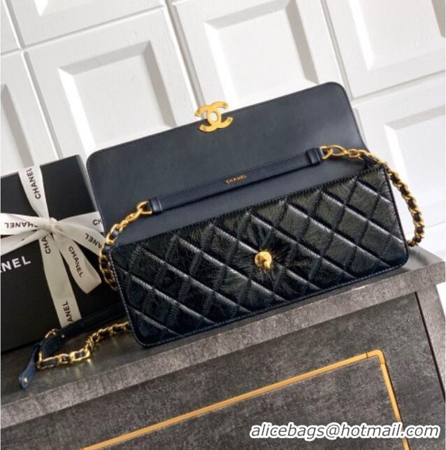 Big Discount Chanel Patent Lambskin Large Flap Bag AS5642 Blue 2025