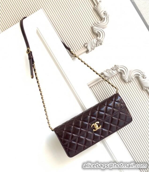 Top Grade Chanel Patent Lambskin Large Flap Bag AS5642 Dark Brown 2025