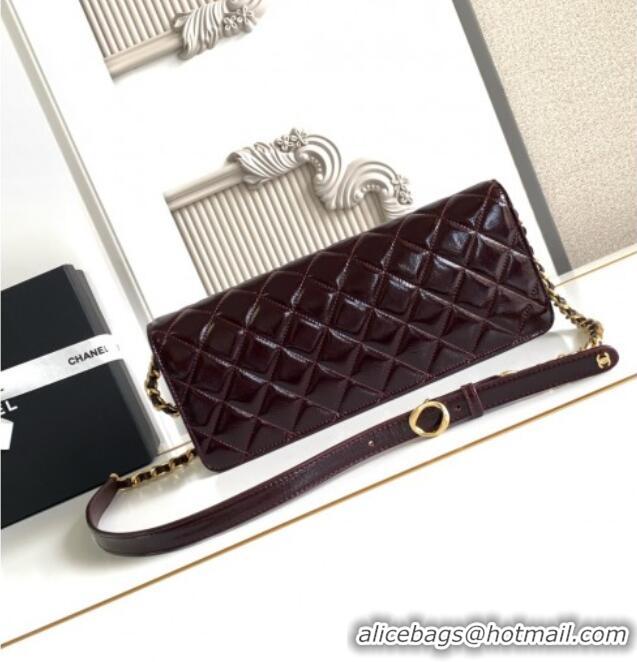 Top Grade Chanel Patent Lambskin Large Flap Bag AS5642 Dark Brown 2025