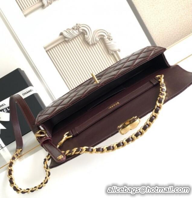 Top Grade Chanel Patent Lambskin Large Flap Bag AS5642 Dark Brown 2025