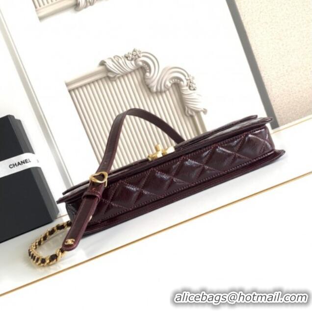 Top Grade Chanel Patent Lambskin Large Flap Bag AS5642 Dark Brown 2025
