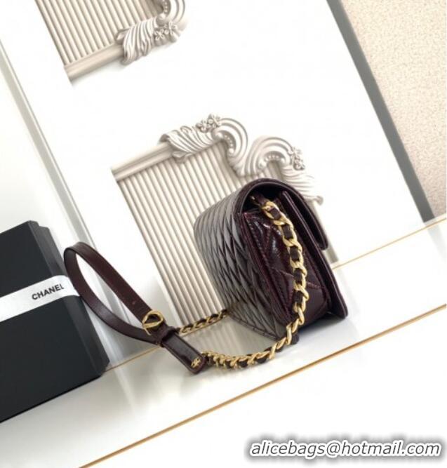 Top Grade Chanel Patent Lambskin Large Flap Bag AS5642 Dark Brown 2025