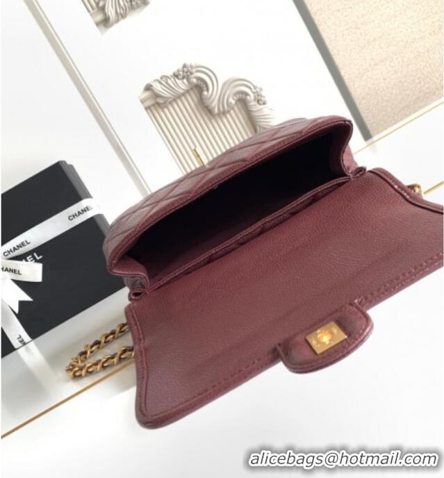 Top Quality Chanel Grained Shiny Calfskin Backpack bag AS5347 Dark Burgundy 2025