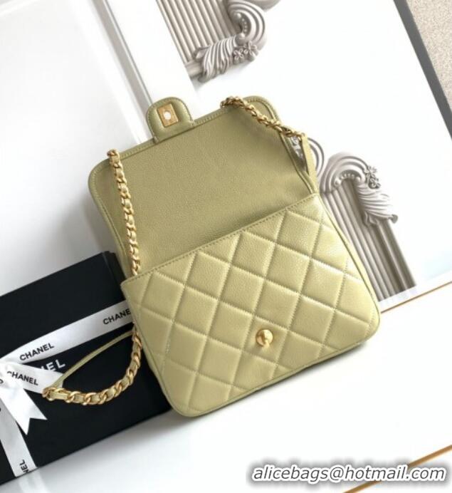 Reasonable Price Chanel Grained Shiny Calfskin Backpack bag AS5347 Green 2025