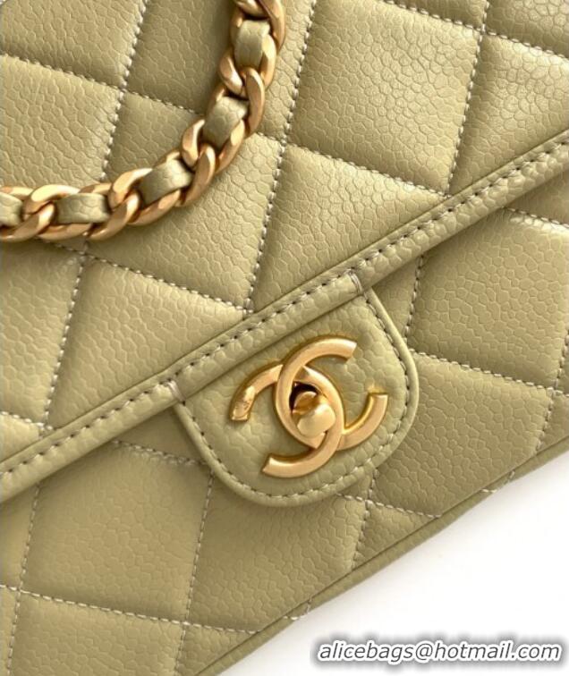 Reasonable Price Chanel Grained Shiny Calfskin Backpack bag AS5347 Green 2025