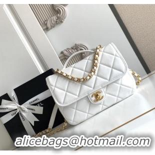 Good Taste Chanel Grained Shiny Calfskin Backpack bag AS5347 White 2025