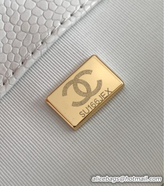 Good Taste Chanel Grained Shiny Calfskin Backpack bag AS5347 White 2025