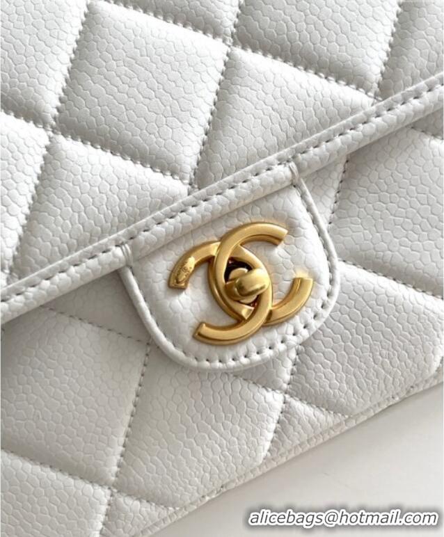 Good Taste Chanel Grained Shiny Calfskin Backpack bag AS5347 White 2025