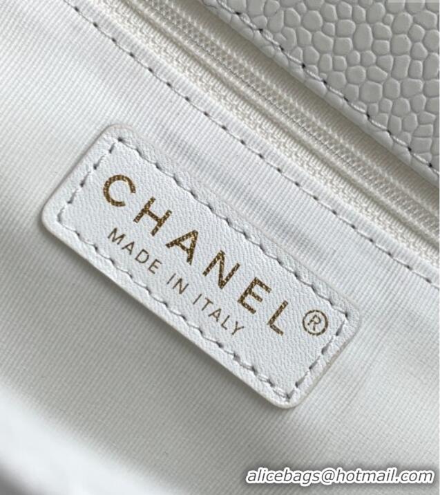 Good Taste Chanel Grained Shiny Calfskin Backpack bag AS5347 White 2025
