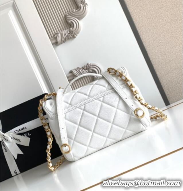 Good Taste Chanel Grained Shiny Calfskin Backpack bag AS5347 White 2025