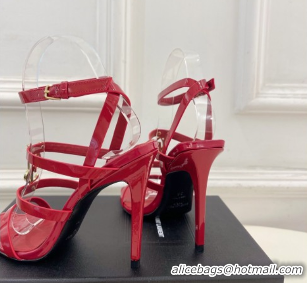 Popular Style Saint Laurent Cassandra Sandals 10.5cm in Patent Leather Red 2025 8227911 