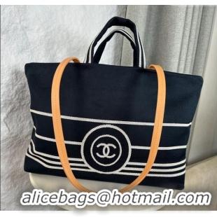 Top Grade Chanel Denim Large Shopping Bag A92241 Blue 2025