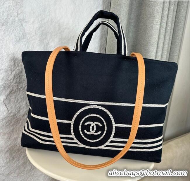Top Grade Chanel Denim Large Shopping Bag A92241 Blue 2025