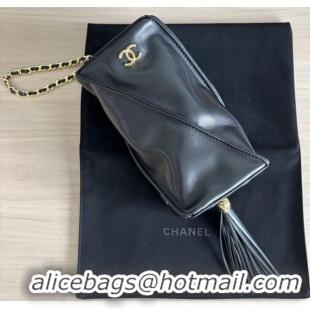 Top Grade Chanel Lambskin Clutch with Chain and Tassel AP4686 Black 2025