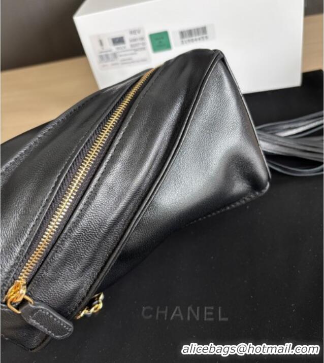 Top Grade Chanel Lambskin Clutch with Chain and Tassel AP4686 Black 2025