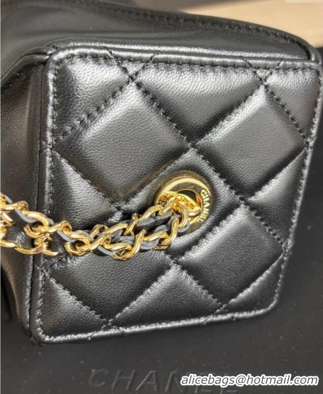 Top Grade Chanel Lambskin Clutch with Chain and Tassel AP4686 Black 2025