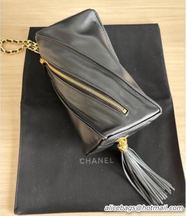 Top Grade Chanel Lambskin Clutch with Chain and Tassel AP4686 Black 2025